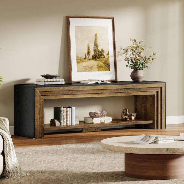 S & Co. Tv Stand 59 in. L Brown Reclaimed Wood 3-Drawers 1-Shelf