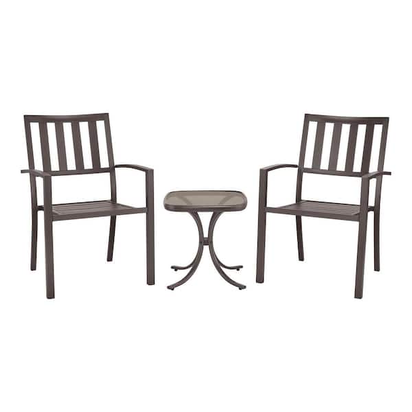 StyleWell 18 in. Mix and Match Square Steel Outdoor Patio Side Table with Glass Top FTS00499E The Home Depot