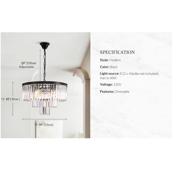 10-bulb drum brass chandelier with long crystal U-drop prisms - matt brass A