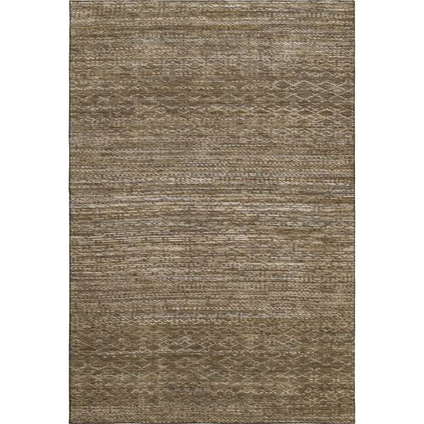 Mayfield Premium Machine Washable Abstract AMF2150 Chocolate 9 ft. x 12 ft. Area Rug