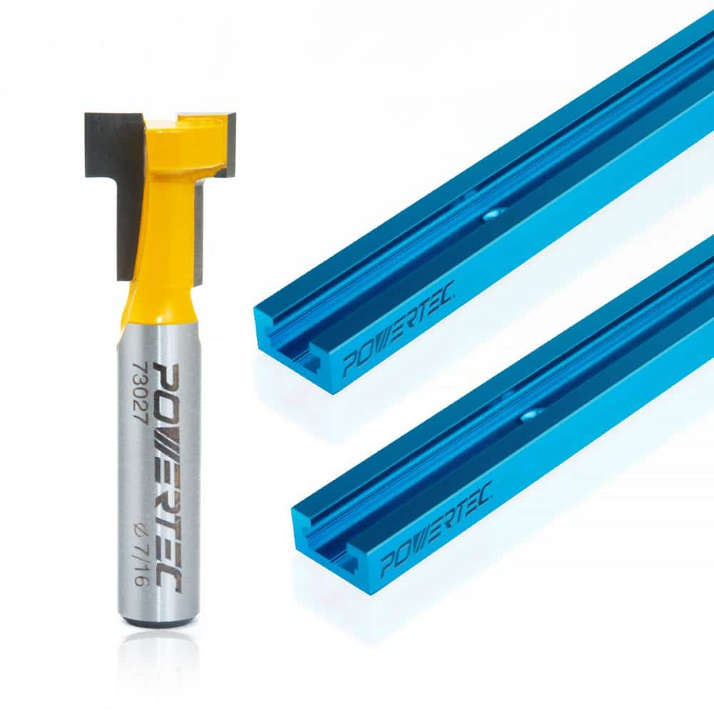 POWERTEC 7/16 in. Dia x 3/16 in. H x 1/4 in. Shank Carbide Tipped T ...