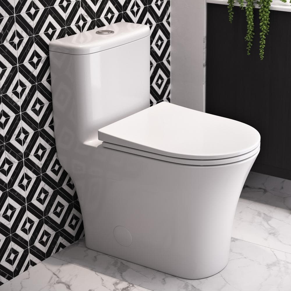 Swiss Madison Cascade One-Piece 1.6 GPF Dual Flush U-Shape Toilet in ...