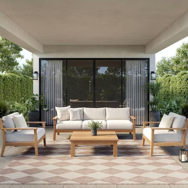 Positano Beige 12 ft. x 12 ft. Diamond Contemporary Square Area Rug