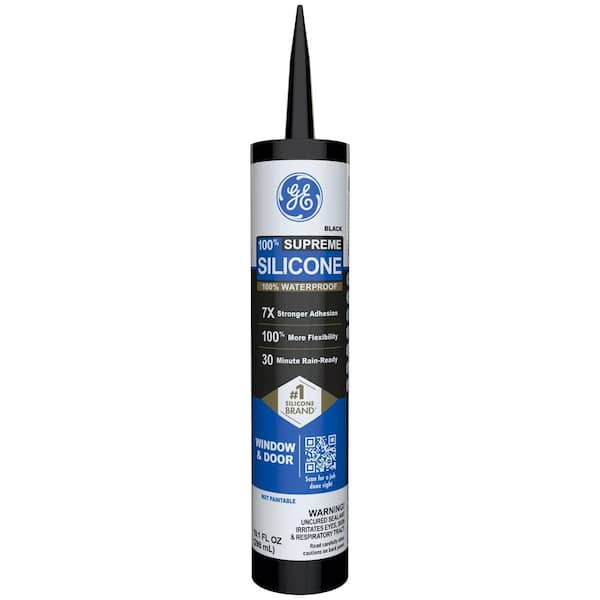 Supreme Silicone Caulk 10.1 oz Window and Door Sealant Black