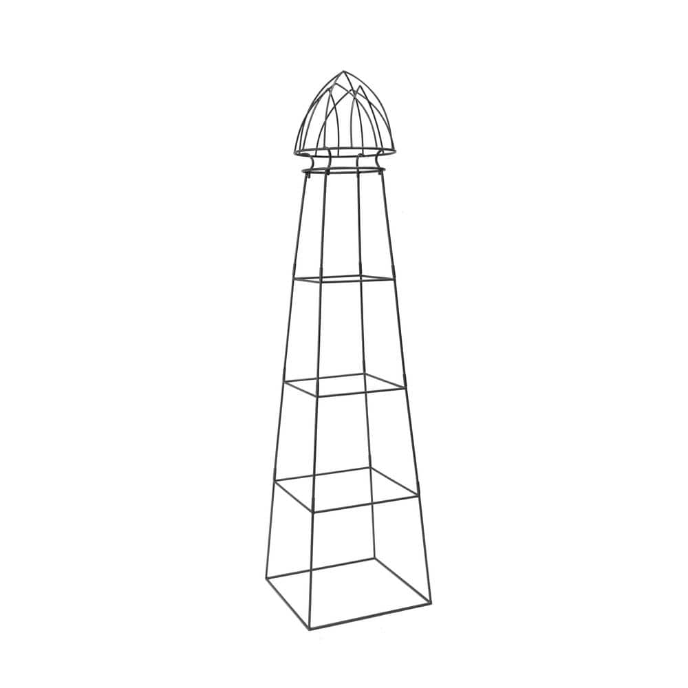 82 in. H Minar Pylon Garden Trellis, Decorative Plant Support, Wrought Iron, Graphite Powder Coated price history on PriceWatchPro