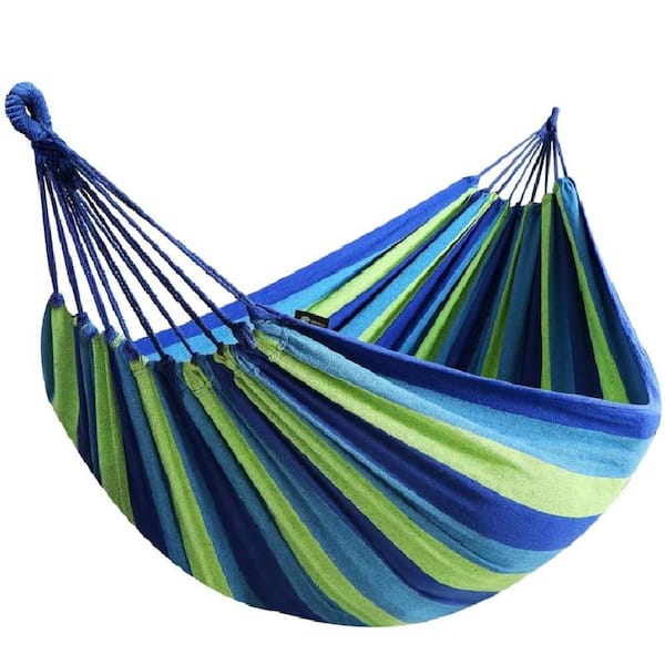 ITOPFOX 9 ft. Portable Fabric Hammock with Tree Straps and Travel Bag for Travel, Camping, Outdoor Activity in Green