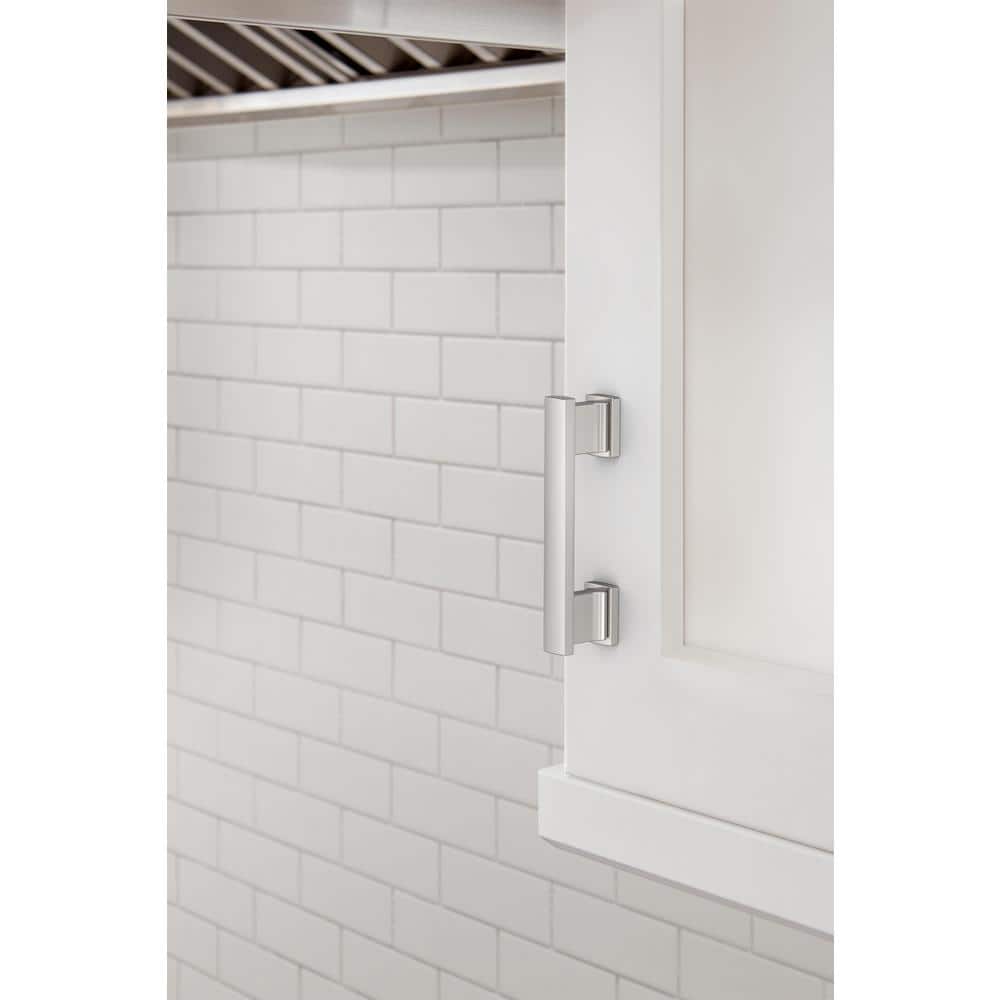 Polished Chrome Modern Cabinet Pulls with Mounting Hardware, 10-Pack