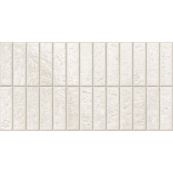Spanish Villora Clay White 12in. x 24 in. Glazed Zellige Look Textured Porcelain Wall Tile(5-Pieces, 10.76 sq. ft./Case)