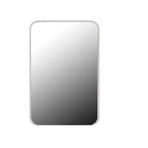 16 in. W x 24 in. H Rectangular Recessed White Metal Medicine Cabinet with Mirror and Adjustable Shelves