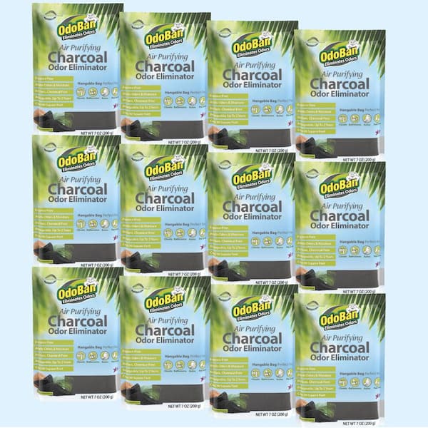 OdoBan 7 oz. Charcoal Odor Eliminator Air Purifying Natural Non-Toxic Odor Remover/Moisture Absorber for Car and Home (12-Pack)