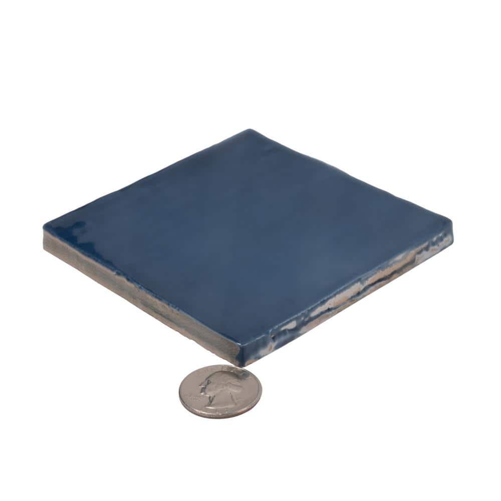Silken Navy Blue Glossy Ceramic Square Wall and Floor Tile