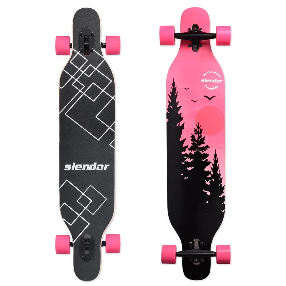 Seeutek Cosmo 42 In. Sunset Longboard Skateboard Drop Through Deck 