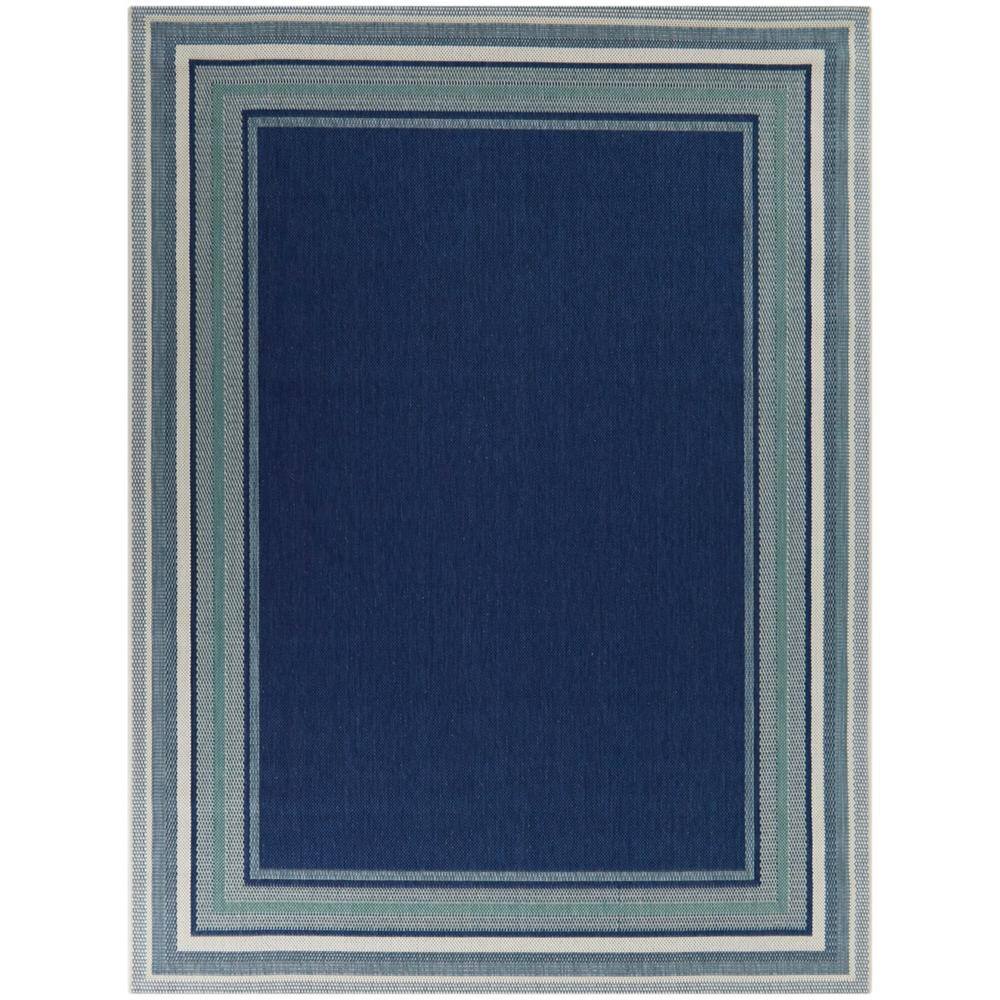 Kalena Blue Rectangular Braided Reversible Indoor/Outdoor Rug