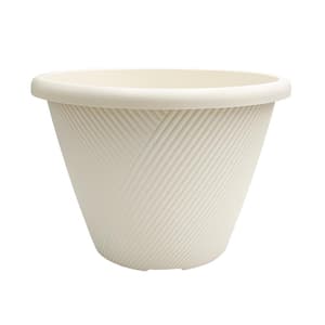 16 in. Eleanora Cream Plastic Self-Watering Planter (16 in. D x 11.4 in. H)