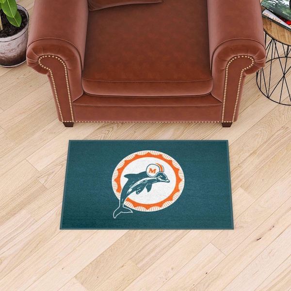 FANMATS Teal 1 ft. 7 in. x 2 ft. 6 in. Miami Dolphins
