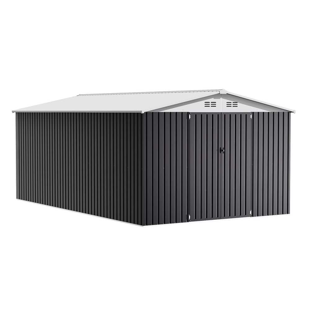 10 ft. W x16 ft. D Outdoor Metal Shed Storage with Air Vents and Lockable Doors, White (160 sq. ft.) price history on PriceWatchPro