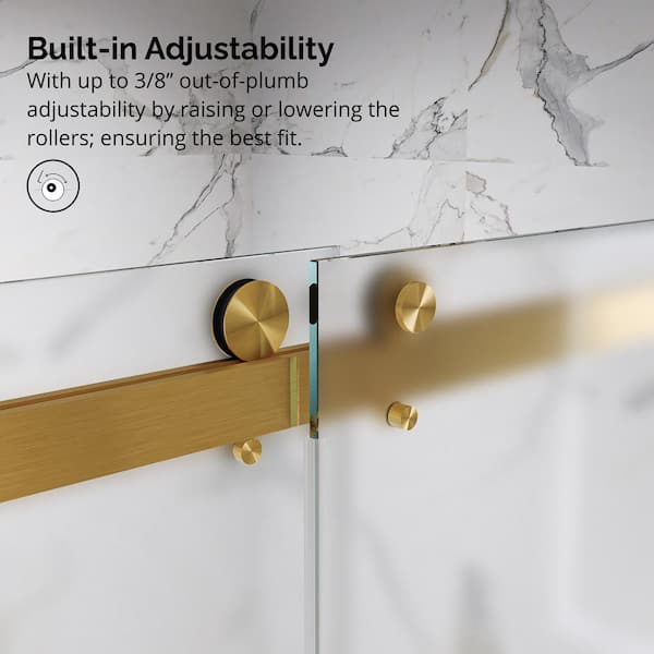 Kobiworks Catalyst 60 in. W x 76 in. H Double Sliding Frameless