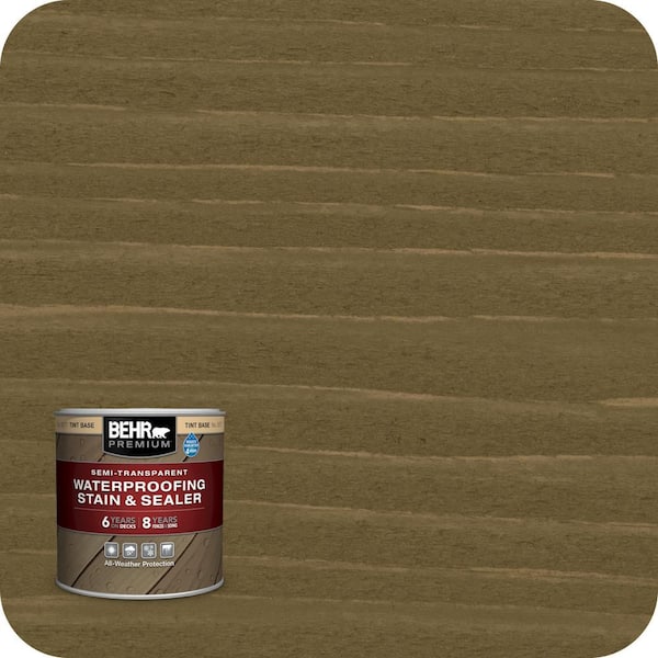 BEHR PREMIUM 8 oz. #ST-144 Gray Seas Semi-Transparent Waterproofing Exterior Wood Stain and Sealer Sample