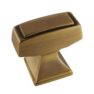 Mulholland 1-1/4 in (32 mm) Length Gilded Bronze Square Cabinet Knob