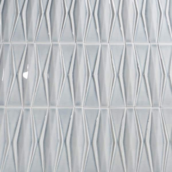 Ivy Hill Tile Delphi Harlequin Arctic Blue 13 in. x 16 in. Polished Ceramic Mosaic Tile (1.41 sq. ft./Sheet)