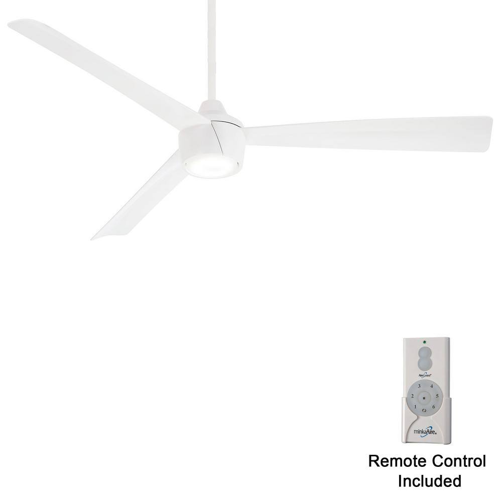 Skinnie 56 in. LED Indoor/Outdoor Flat White Ceiling Fan with Light and Remote Control price history on PriceWatchPro
