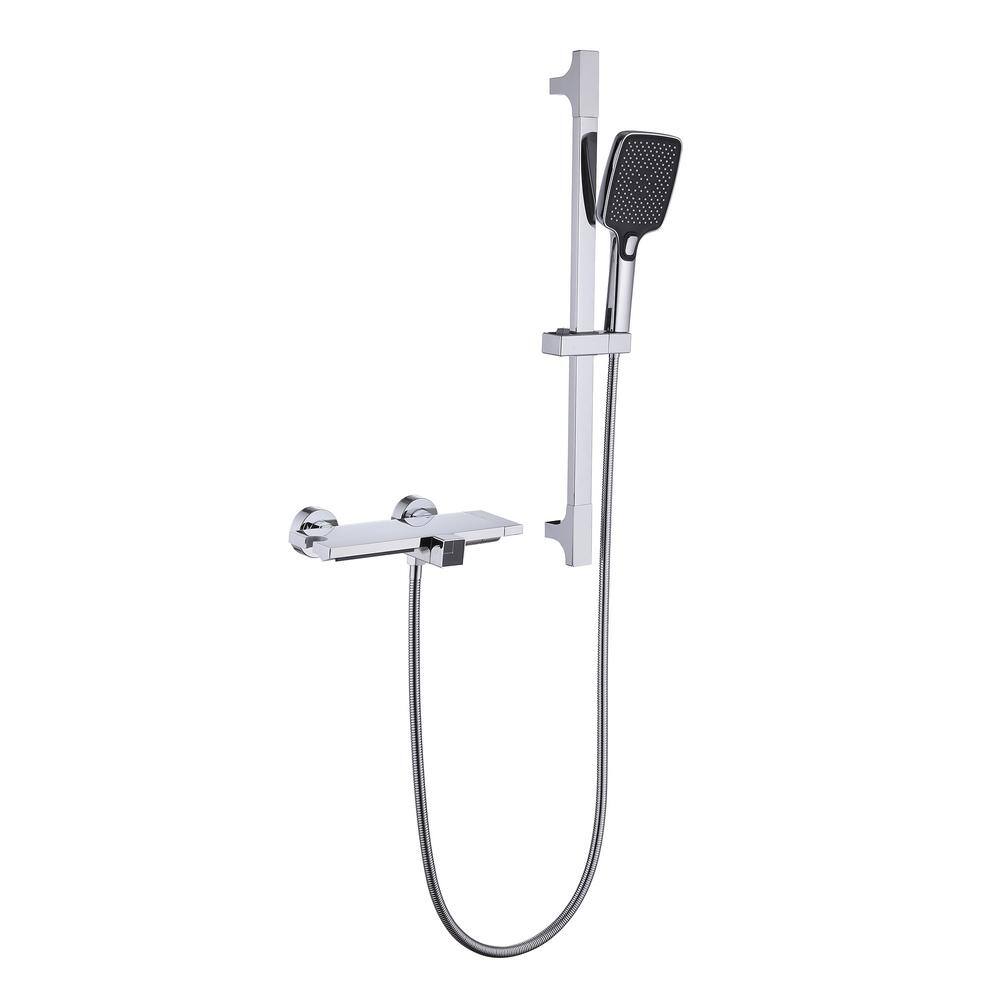 Single-Handle Wall Mount Roman Tub Faucet with 3 Spray Pattern Hand Shower, Adjustable Sidebar Bathtub Filler in Chrome price history on PriceWatchPro