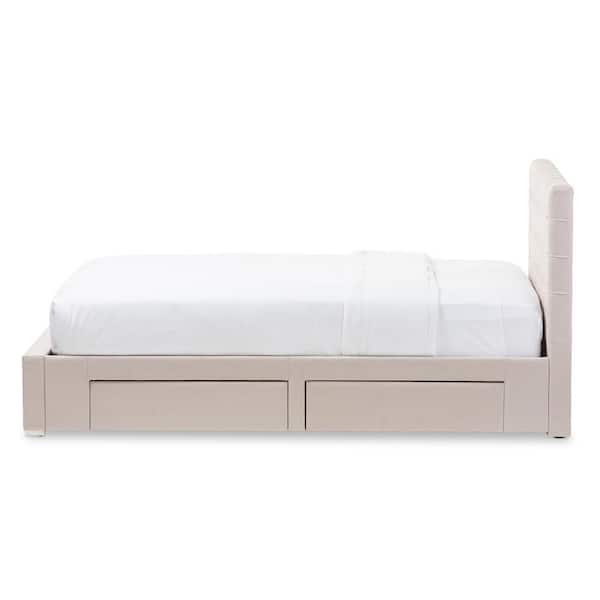 Baxton Studio Rene Beige Queen Upholstered Bed 28862 7061 HD The