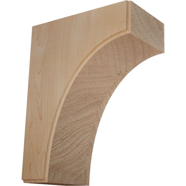 Ekena Millwork 3-1/2 in. x 6 in. x 8 in. Unfinished Maple Clarksville Corbel
