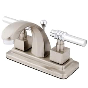 Milano 4 in. Centerset 2-Handle Bathroom Faucet in Chrome and Brushed Nickel