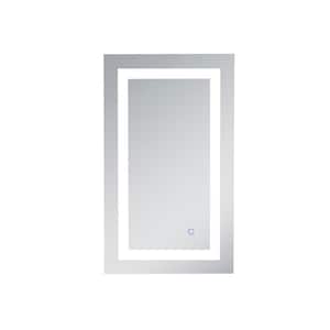 Timeless Home 30 in. H x 18 in. W Single Contemporary Rectangular Aluminum Lighted LED Mirror in Silver(Color Changing)