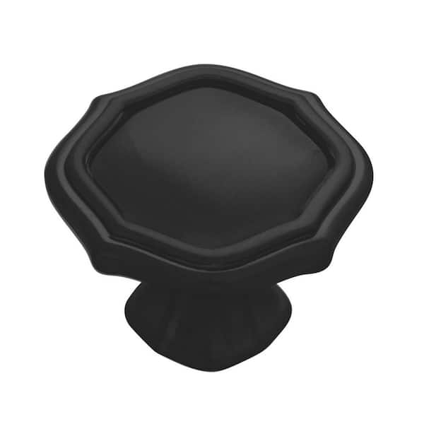Trellis Collection Knob 1-1/2 in. Matte Black Geometric Cabinet Knob