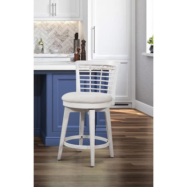 Beach Comber Weathered White Wood Counter Stool