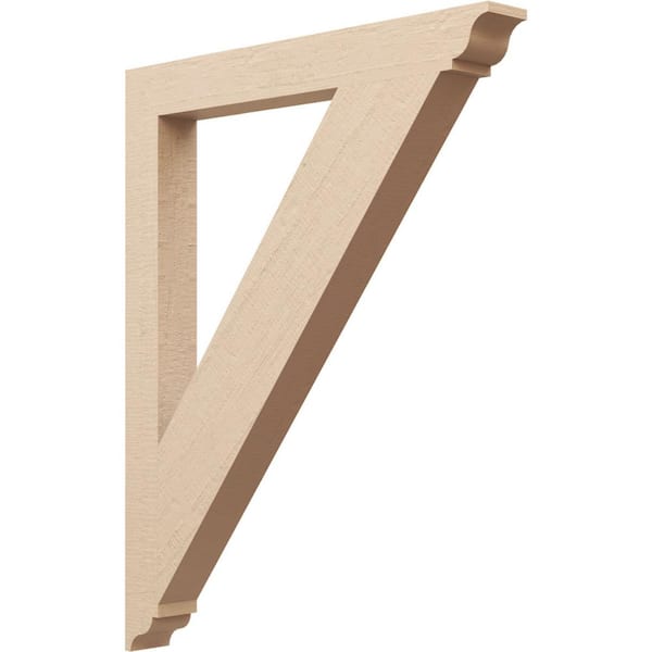 Ekena Millwork 3.5 in. x 40 in. x 32 in. Traditional Traditional Rough Cedar Woodgrain Timberthane Polyurethane Bracket, Primed Tan