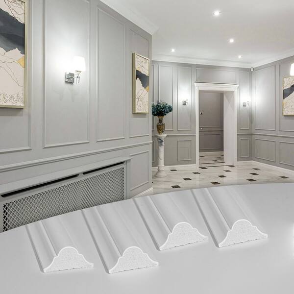 Peel & Stick Wall Molding Panel Kit | 6 Top & 6 Bottom Panels For Wainscoting, Board & Batten Accent Walls | DIY Home Decor