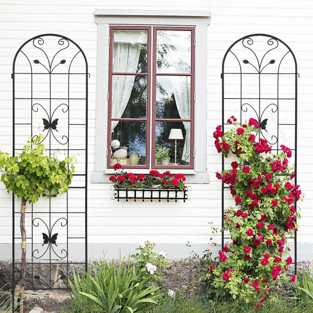86.7 in. x 19.7 in. 2-Pack Metal Garden Trellis, Rustproof, Outdoor Trellis