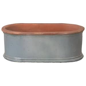 28.5 in. x 15 in. x 15 in. H Large Oval Window Box, Soft Blue