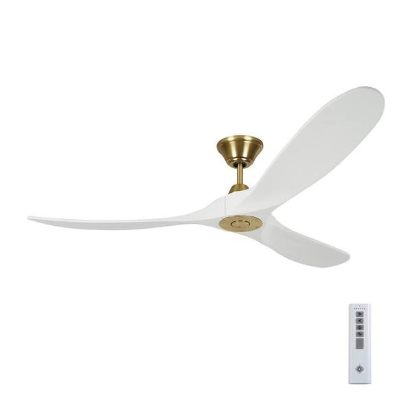 Monte Carlo Maverick 60 In Indoor Outdoor Burnished Brass Ceiling Fan With White Blades Dc Motor And 6 Sd Remote Control 3mavr60rzwbbs The Home Depot Monte Carlo Maverick 60 In Indoor, Home Depot Brass Ceiling Fans