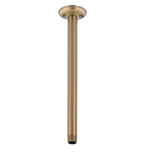 14 in. Ceiling Mount Shower Arm and Flange in Champagne Bronze
