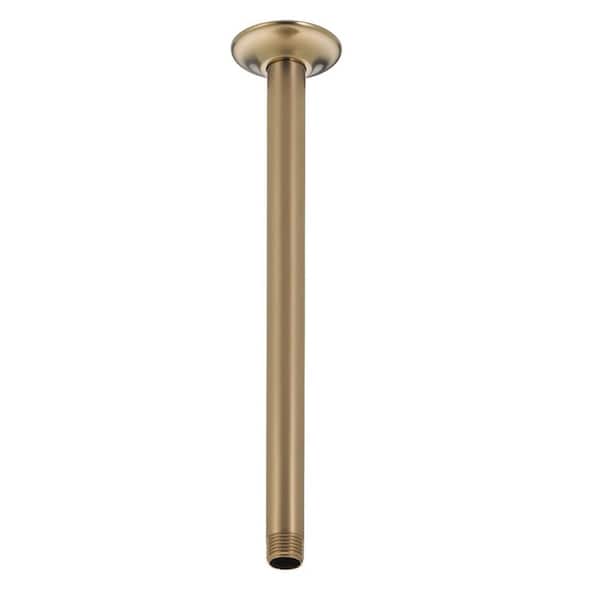 Delta 14 in. Ceiling Mount Shower Arm and Flange in Champagne Bronze