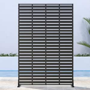 72 in. H x 47 in. W Black Outdoor Metal Privacy Screen Garden Fence Wall Applique