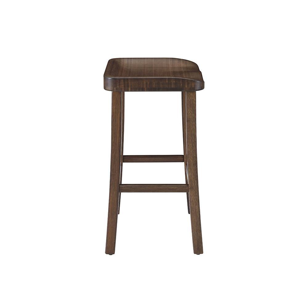Eco-Friendly Black Bamboo Backless Bar Height Stool (Set of 2)