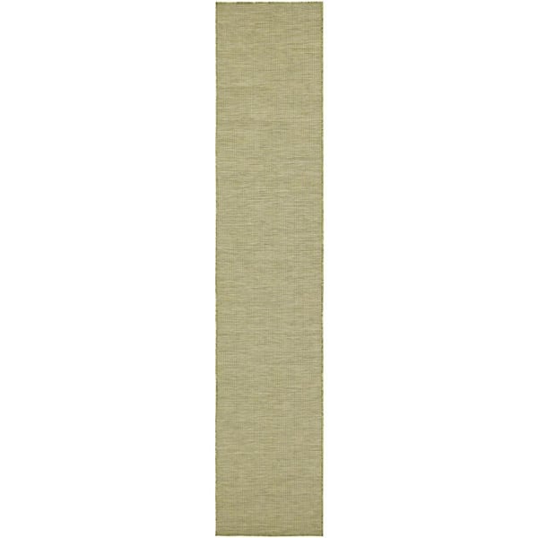 Positano Green 2 ft. x 8 ft. Indoor/Outdoor Solid Contemporary Runner Area Rug
