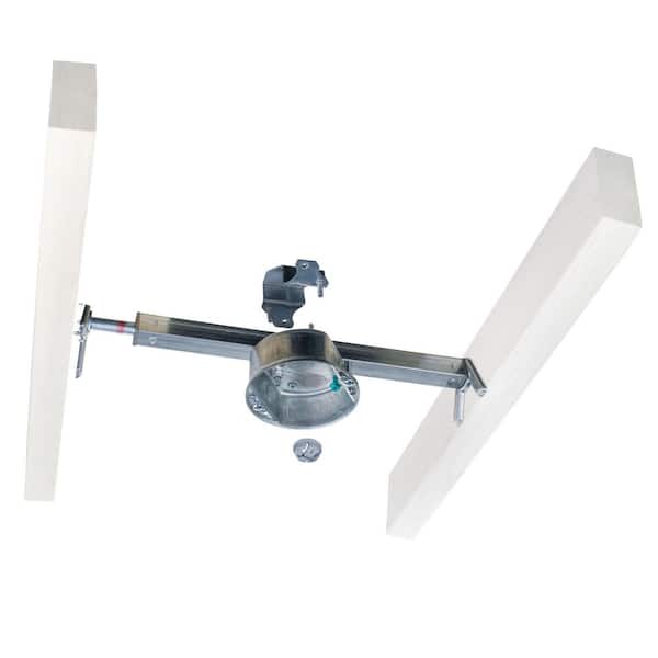 4 in. Round 1-1/2 in. Deep 15.3 cu. in. Metallic Ceiling Fan/Light Fixture Box and Brace Kit for Old/New Work