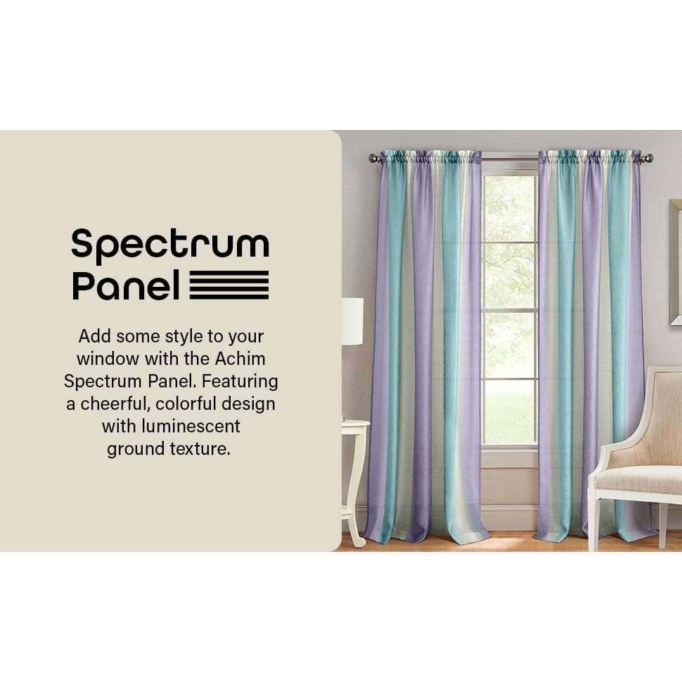 Lilac and Turquoise Semi-Sheer Polyester Curtain Panel, 84" x 50"