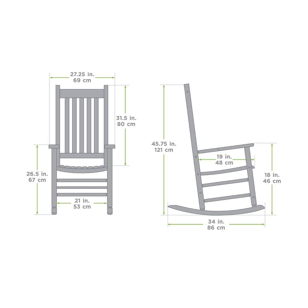 Black Hardwood Mission Style Outdoor Rocking Chair