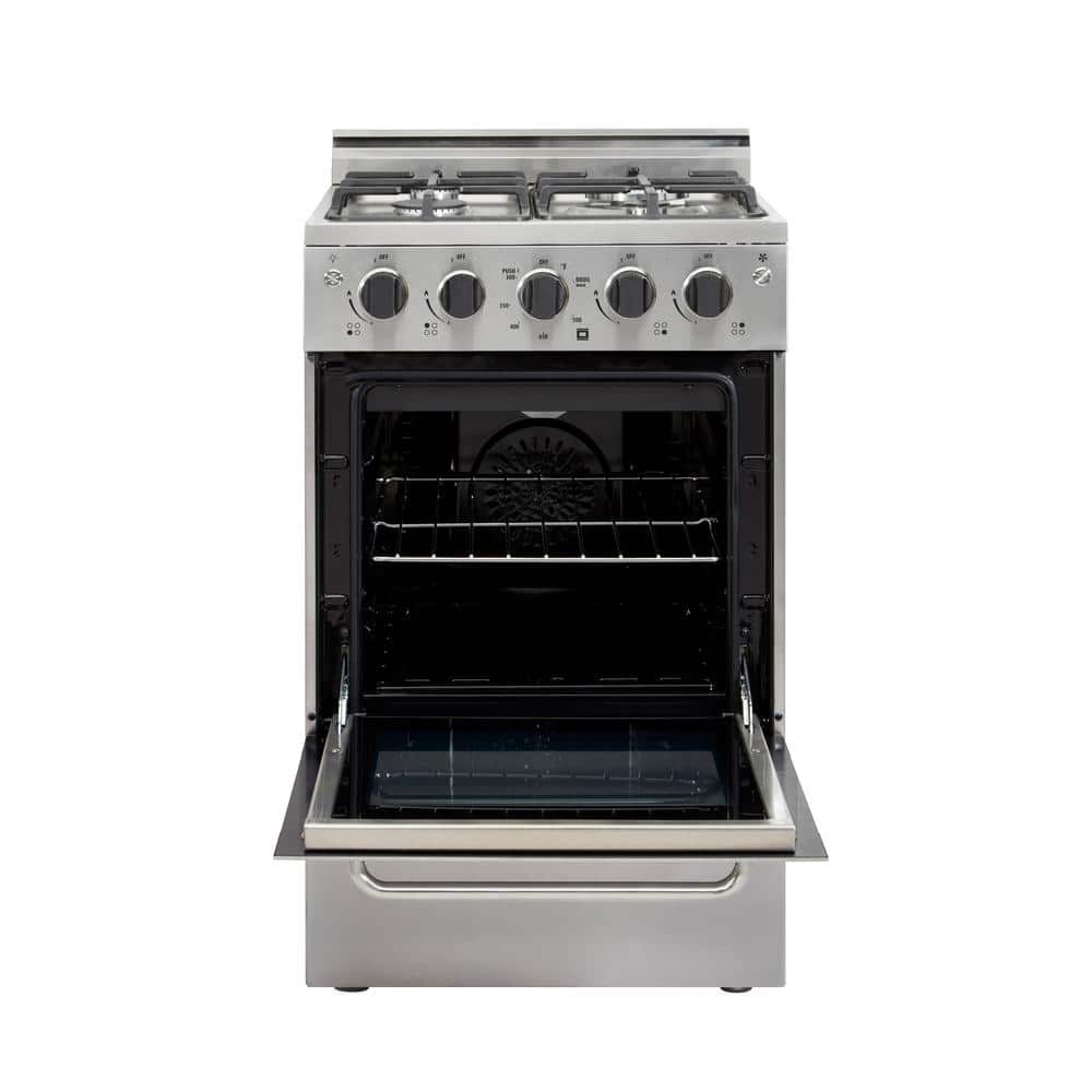 Prestige 20" Stainless Steel Freestanding Gas Range with Convection Oven