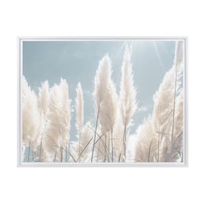 Tall Pampas Grass Framed Canvas Wall Art - 32 in. x 24 in. Size, by Kelly Merkur 1-piece White Frame