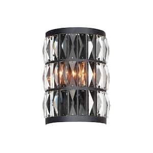 Madeline 8 in. 2-Light Black Wall Sconce