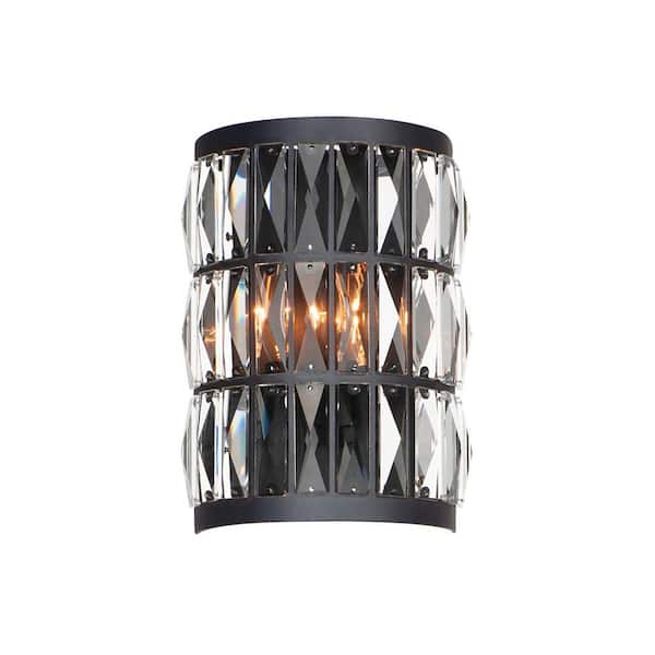 Maxim Lighting Madeline 8 in. 2-Light Black Wall Sconce
