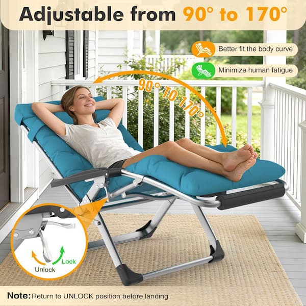 SUKLOM 2-Pieces XXL Zero Gravity Chair 500 lbs. Folding Recliner